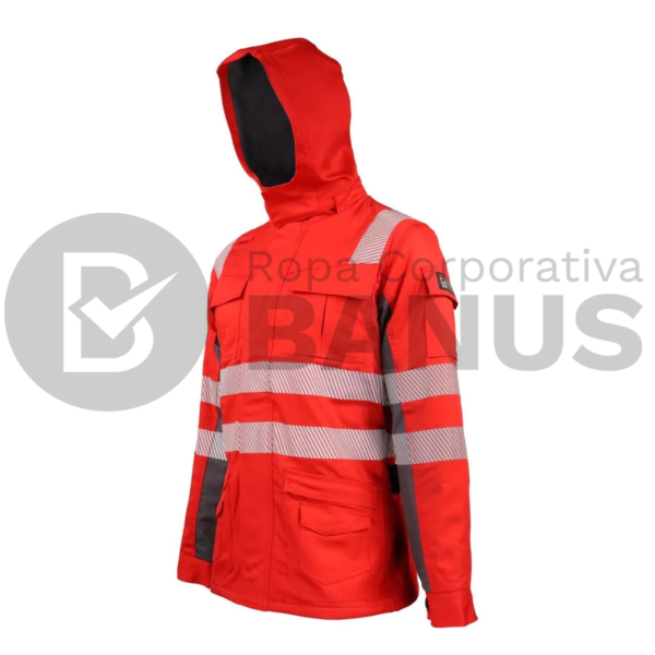 PARKA IGNÍFUGA ANTIESTÁTICA ROJA - Imagen 2